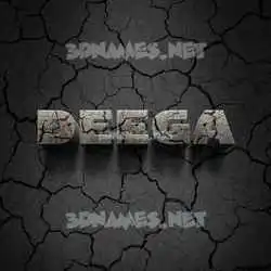 deega in Cracked Stone style - 3D name wallpaper