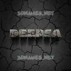 deepsa in Cracked Stone style - 3D name wallpaper
