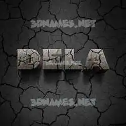 dela in Cracked Stone style - 3D name wallpaper
