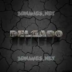 delgado in Cracked Stone style - 3D name wallpaper