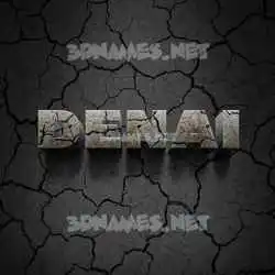 denai in Cracked Stone style - 3D name wallpaper