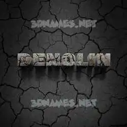 denolin in Cracked Stone style - 3D name wallpaper