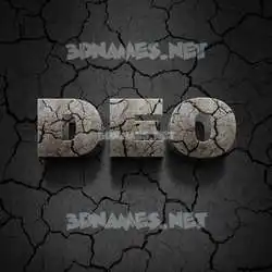 deo in Cracked Stone style - 3D name wallpaper