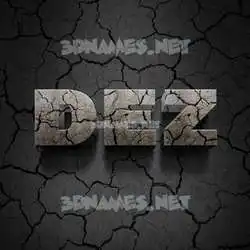 dez in Cracked Stone style - 3D name wallpaper
