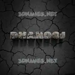 dhanooj in Cracked Stone style - 3D name wallpaper