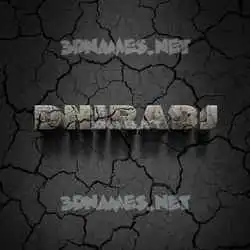 dhiradj in Cracked Stone style - 3D name wallpaper