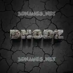 dhodz in Cracked Stone style - 3D name wallpaper