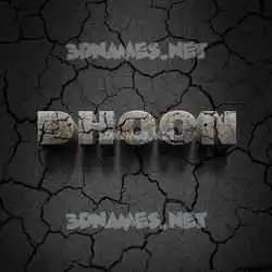 dhoon in Cracked Stone style - 3D name wallpaper