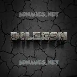 dileesh in Cracked Stone style - 3D name wallpaper