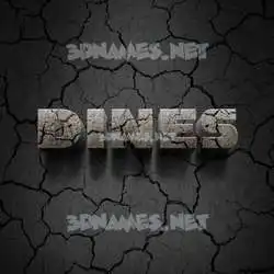 dines in Cracked Stone style - 3D name wallpaper