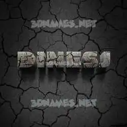 dinesj in Cracked Stone style - 3D name wallpaper