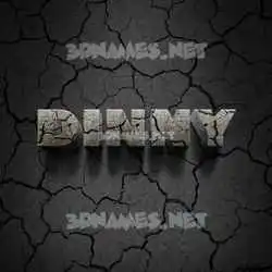 dinny in Cracked Stone style - 3D name wallpaper