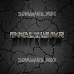 diolymar in Cracked Stone style - 3D name wallpaper