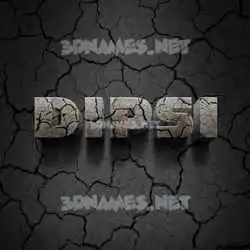 dipsi in Cracked Stone style - 3D name wallpaper
