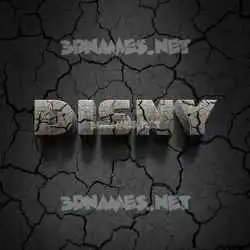 disny in Cracked Stone style - 3D name wallpaper
