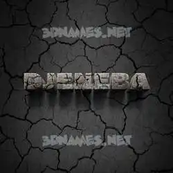 djeneba in Cracked Stone style - 3D name wallpaper
