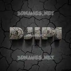 djipi in Cracked Stone style - 3D name wallpaper