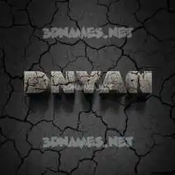dnyan in Cracked Stone style - 3D name wallpaper