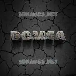 domsa in Cracked Stone style - 3D name wallpaper