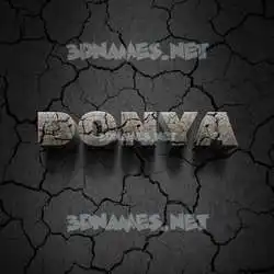 donya in Cracked Stone style - 3D name wallpaper