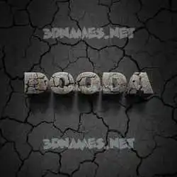 dooda in Cracked Stone style - 3D name wallpaper