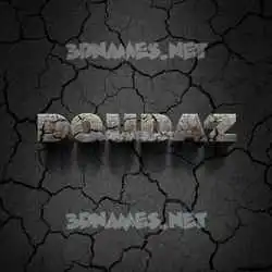 doudaz in Cracked Stone style - 3D name wallpaper