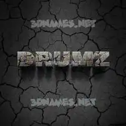 drumz in Cracked Stone style - 3D name wallpaper