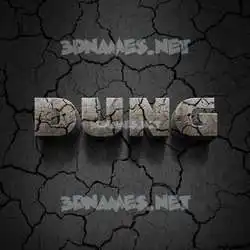 dung in Cracked Stone style - 3D name wallpaper