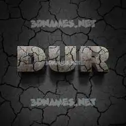 dur in Cracked Stone style - 3D name wallpaper