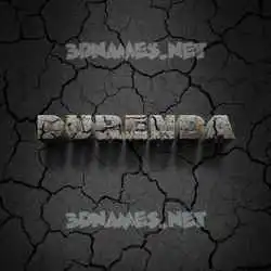 durenda in Cracked Stone style - 3D name wallpaper