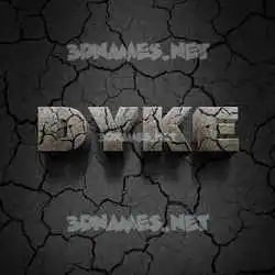 dyke in Cracked Stone style - 3D name wallpaper