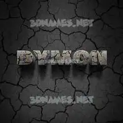 dymon in Cracked Stone style - 3D name wallpaper