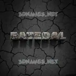 eatedal in Cracked Stone style - 3D name wallpaper