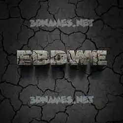 ebdwe in Cracked Stone style - 3D name wallpaper