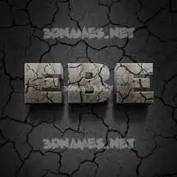 ebe in Cracked Stone style - 3D name wallpaper