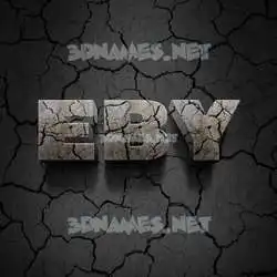 eby in Cracked Stone style - 3D name wallpaper