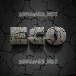 eco in Cracked Stone style - 3D name wallpaper