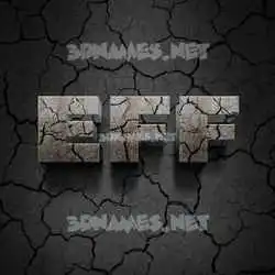eff in Cracked Stone style - 3D name wallpaper