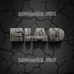 eiad in Cracked Stone style - 3D name wallpaper