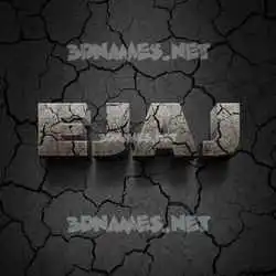 ejaj in Cracked Stone style - 3D name wallpaper