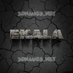 ekala in Cracked Stone style - 3D name wallpaper