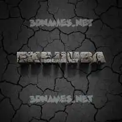 ekejiuba in Cracked Stone style - 3D name wallpaper