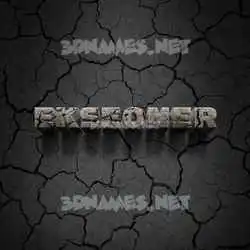 ekseoner in Cracked Stone style - 3D name wallpaper