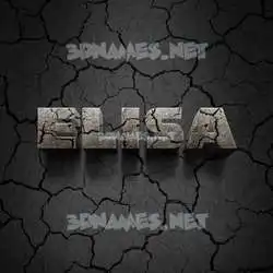elisa in Cracked Stone style - 3D name wallpaper