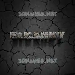 elkahky in Cracked Stone style - 3D name wallpaper
