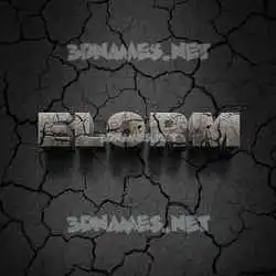elorm in Cracked Stone style - 3D name wallpaper