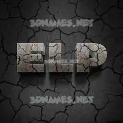 elp in Cracked Stone style - 3D name wallpaper