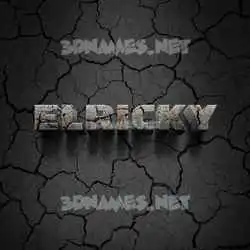 elricky in Cracked Stone style - 3D name wallpaper