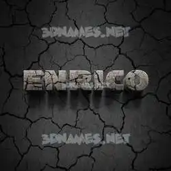 enrico in Cracked Stone style - 3D name wallpaper