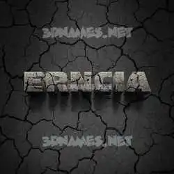 erncia in Cracked Stone style - 3D name wallpaper